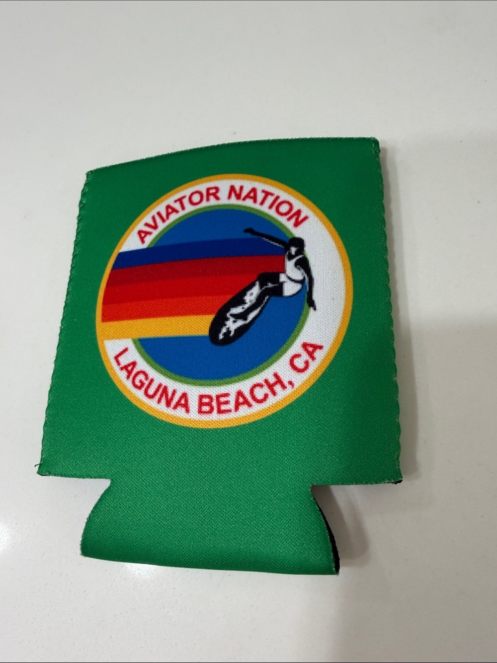 Aviator Nation Green Koozie Can Holder Laguna Beach, CA